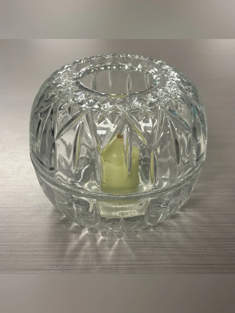 vintage Homco crystal glass fairy lamp (candle holder) manufactured by the India